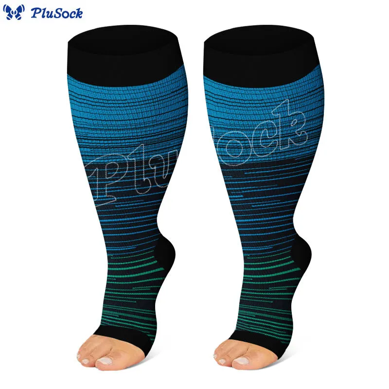 Plus Size Open Toe Compression Socks(3 Pairs)