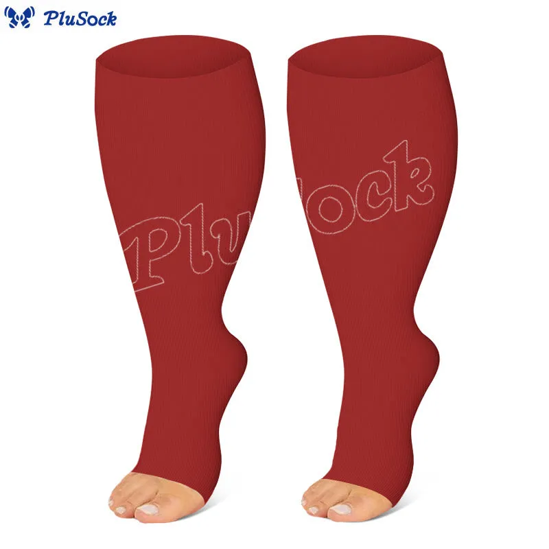 Plus Size Polka Dots Open Toe Compression Socks(3 Pairs)