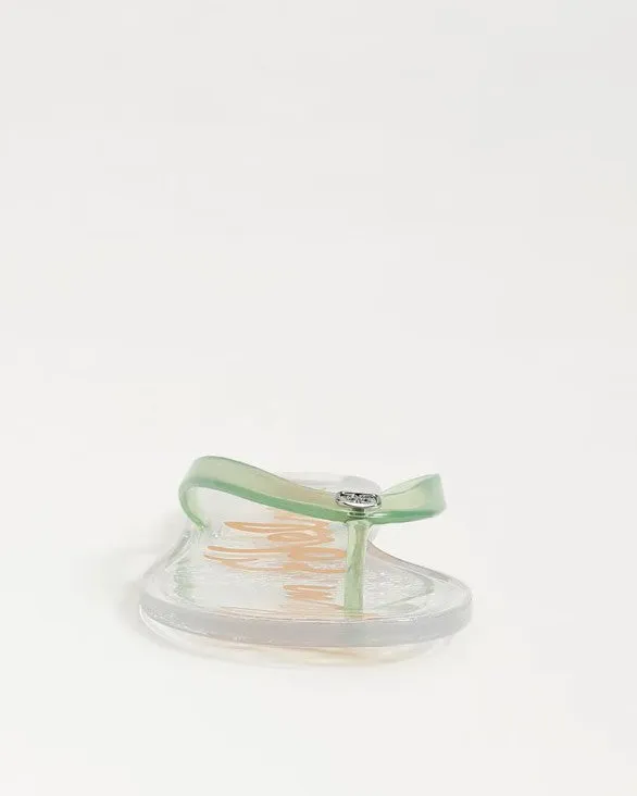 Sam Edelman Dean Jelly Flip Flops - Clear/Green