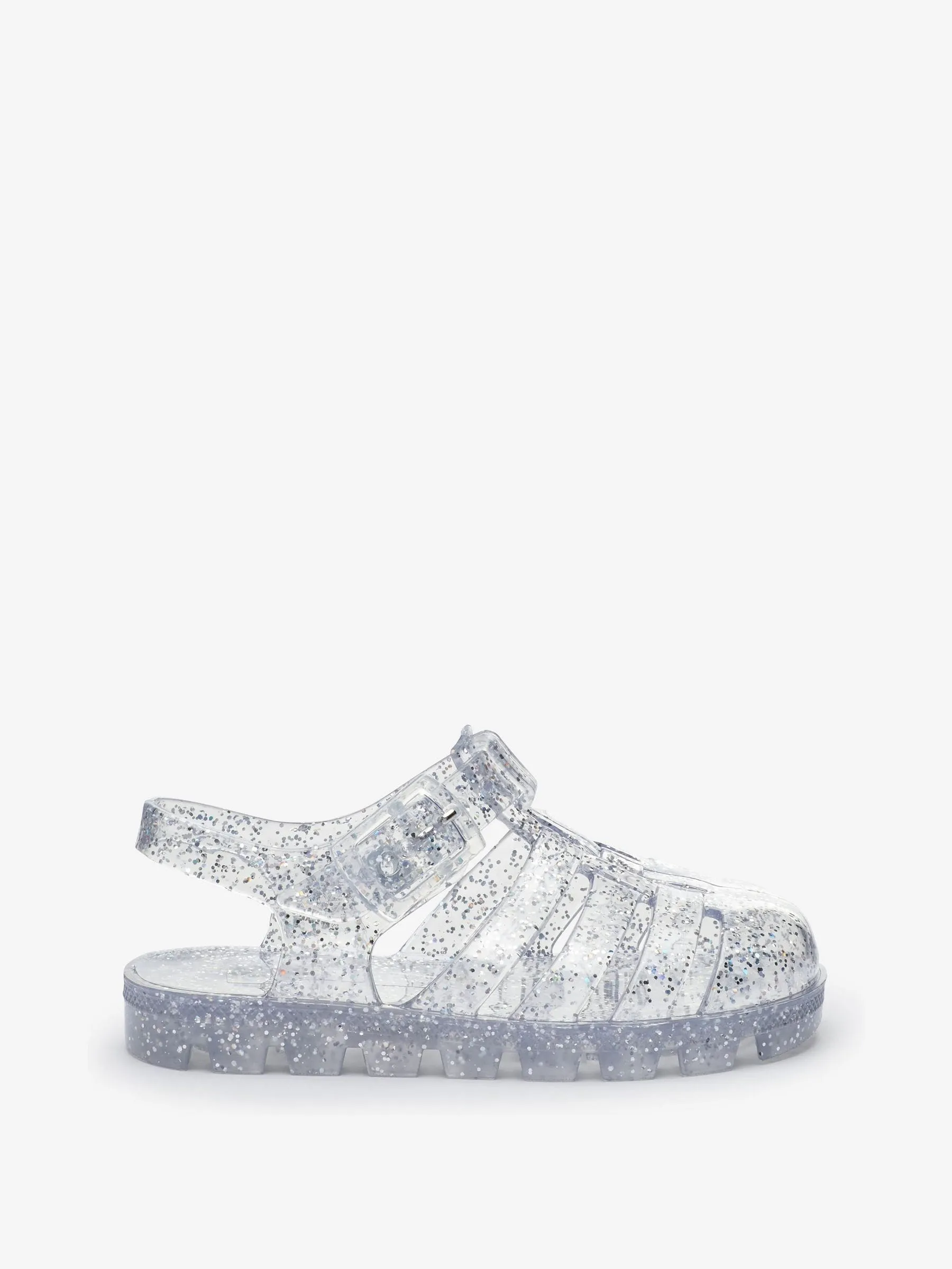 Silver Glitter Jelly Sandals