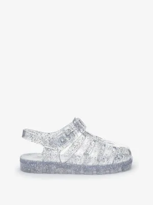 Silver Glitter Jelly Sandals
