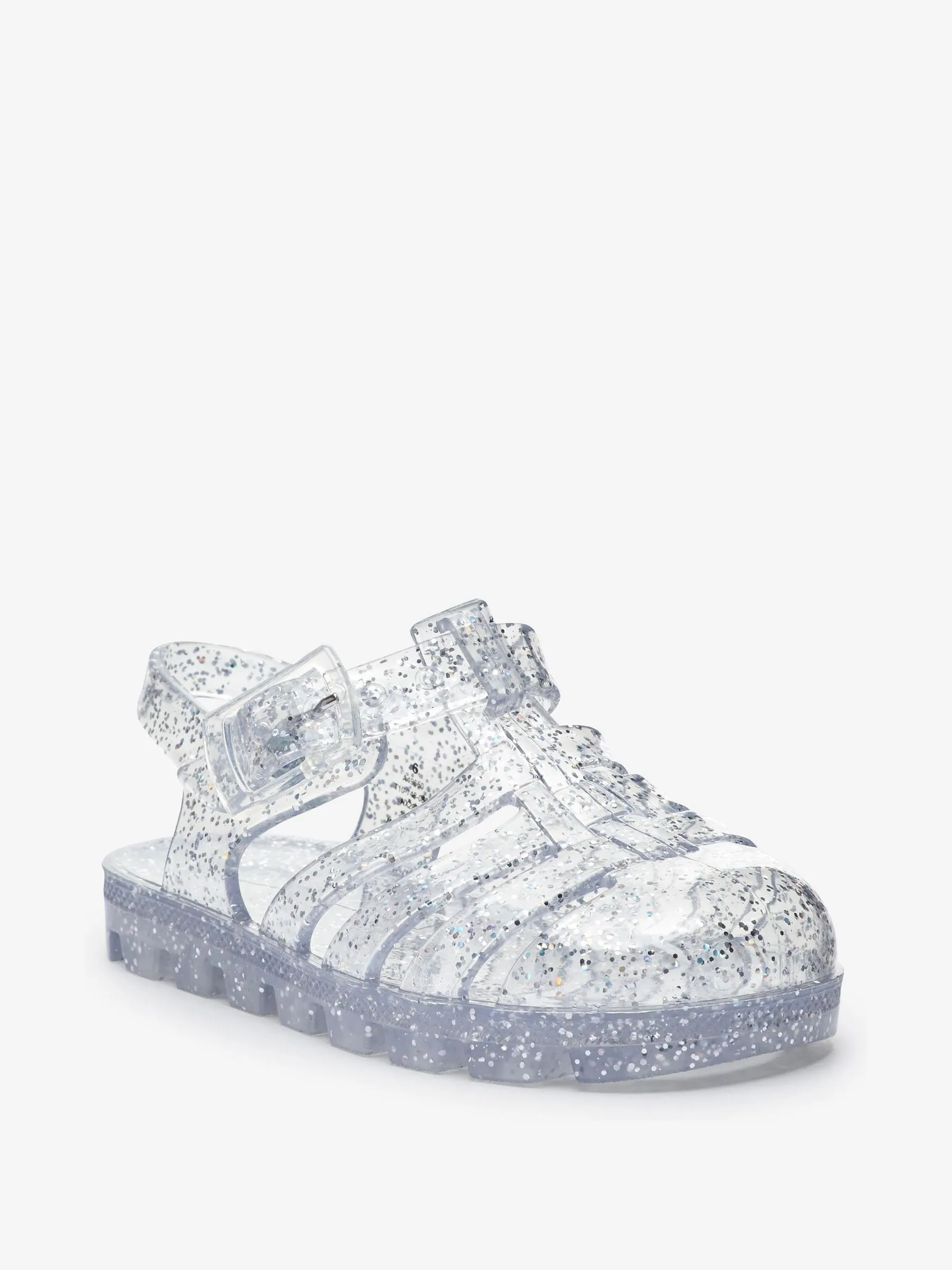 Silver Glitter Jelly Sandals
