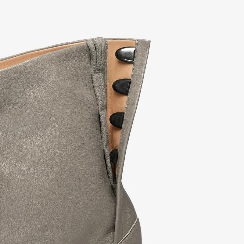 Soft calf Leather Split-Toe Ankle Boots