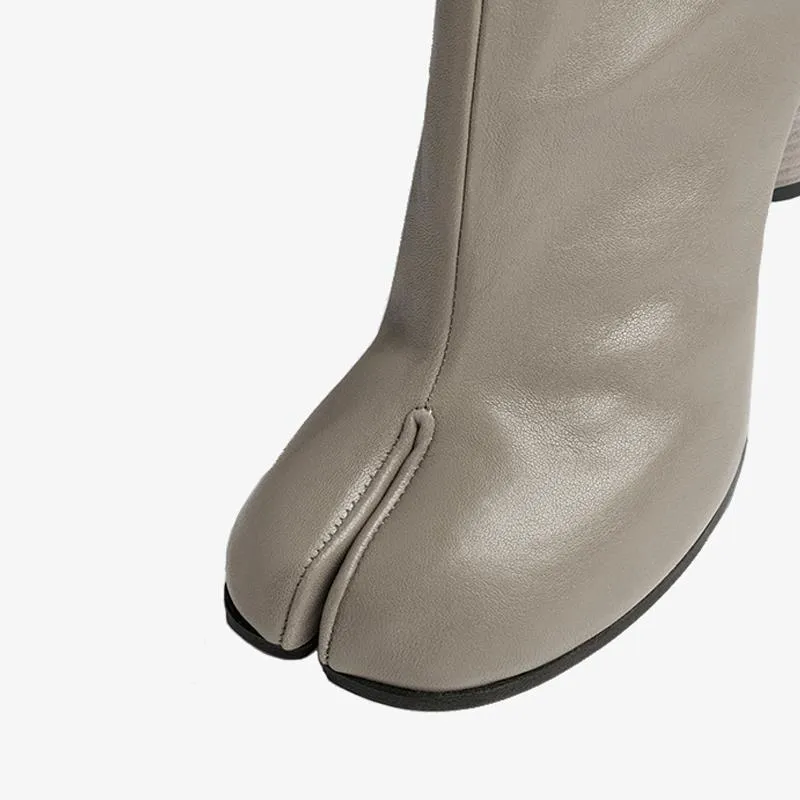 Soft calf Leather Split-Toe Ankle Boots