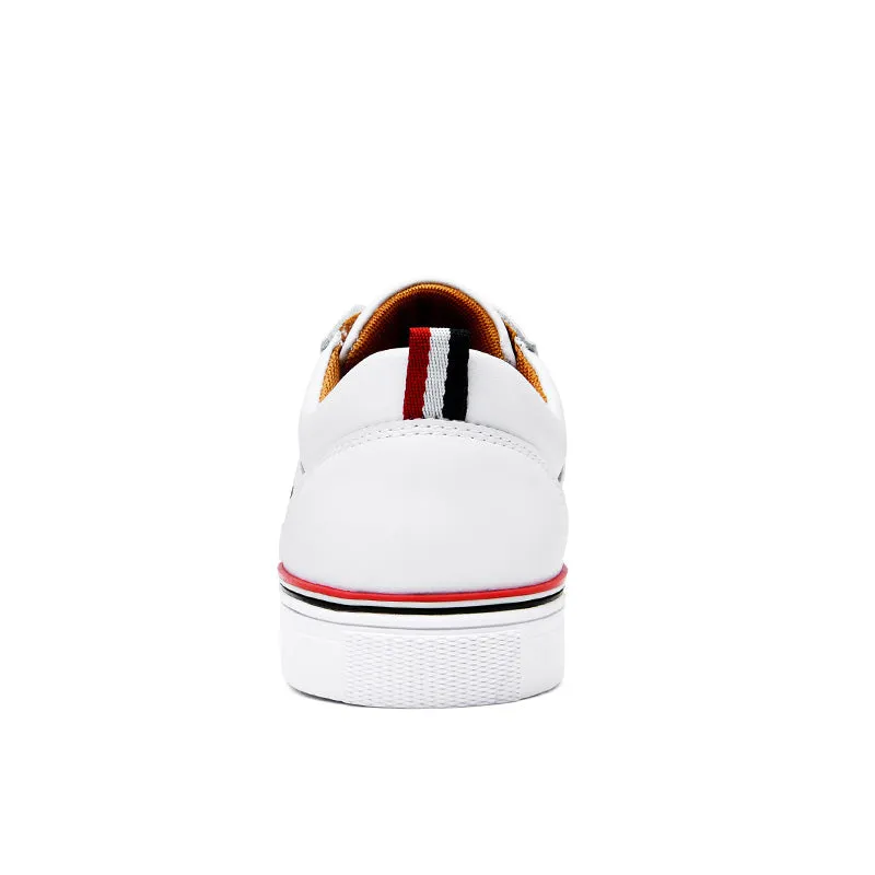 SUROM High Quality Leather Casual White Shoes Mens Krasovki Brogue Shoes Loafers Man
