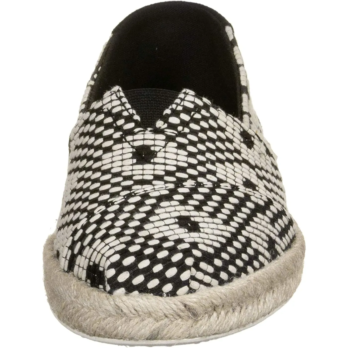 Toms Classic Black Geometric Diamond Woven Womens Espadrilles Shoes