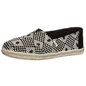 Toms Classic Black Geometric Diamond Woven Womens Espadrilles Shoes
