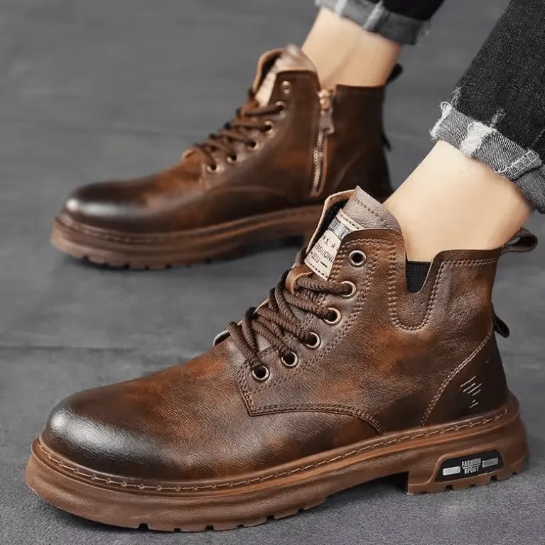 Trendy Men’s Winter Boots – British Cargo Ankle Boots & Versatile Plus Size Casual Shoes