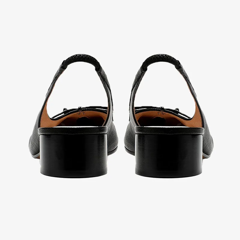 Vintage Leather Sandals with Lace Bow
